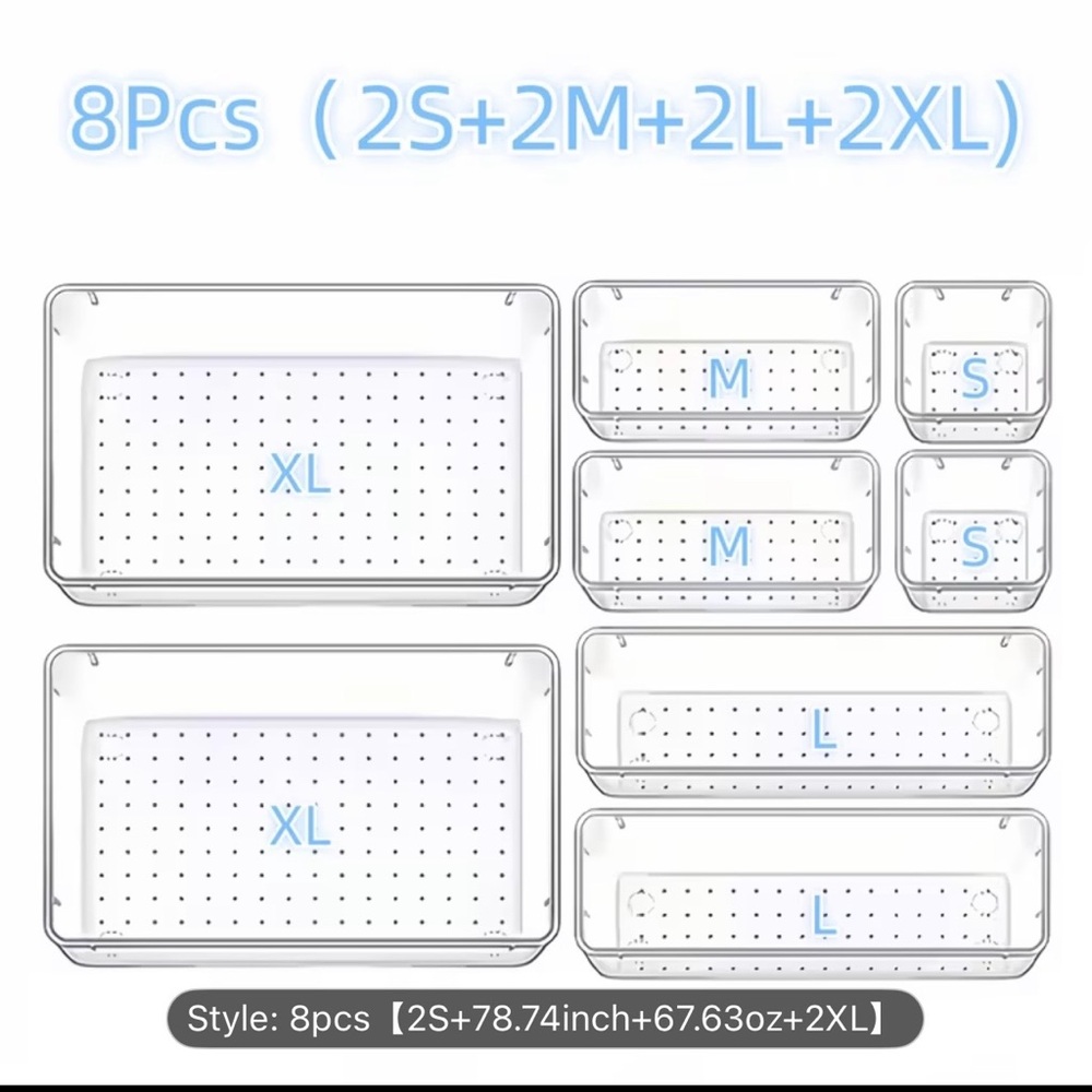Clear Storage Box Set - 8 Pieces